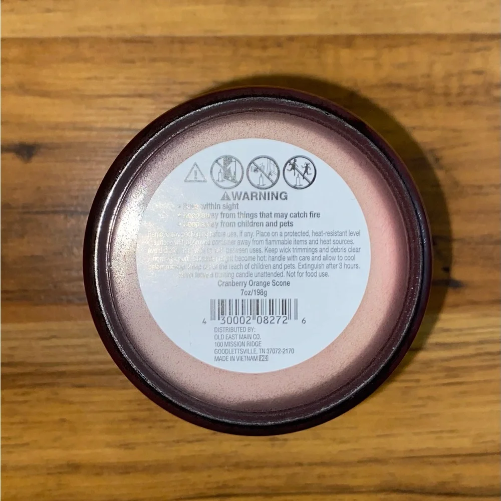 Perfect Harvest Cranberry Orange Scone Glass Scented Candle 7 Ounces (New)